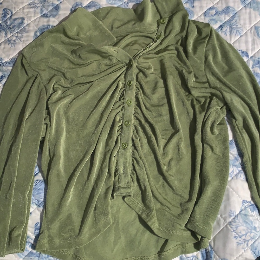 cropped button up